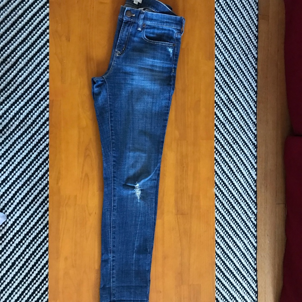 J. Crew distressed denim.